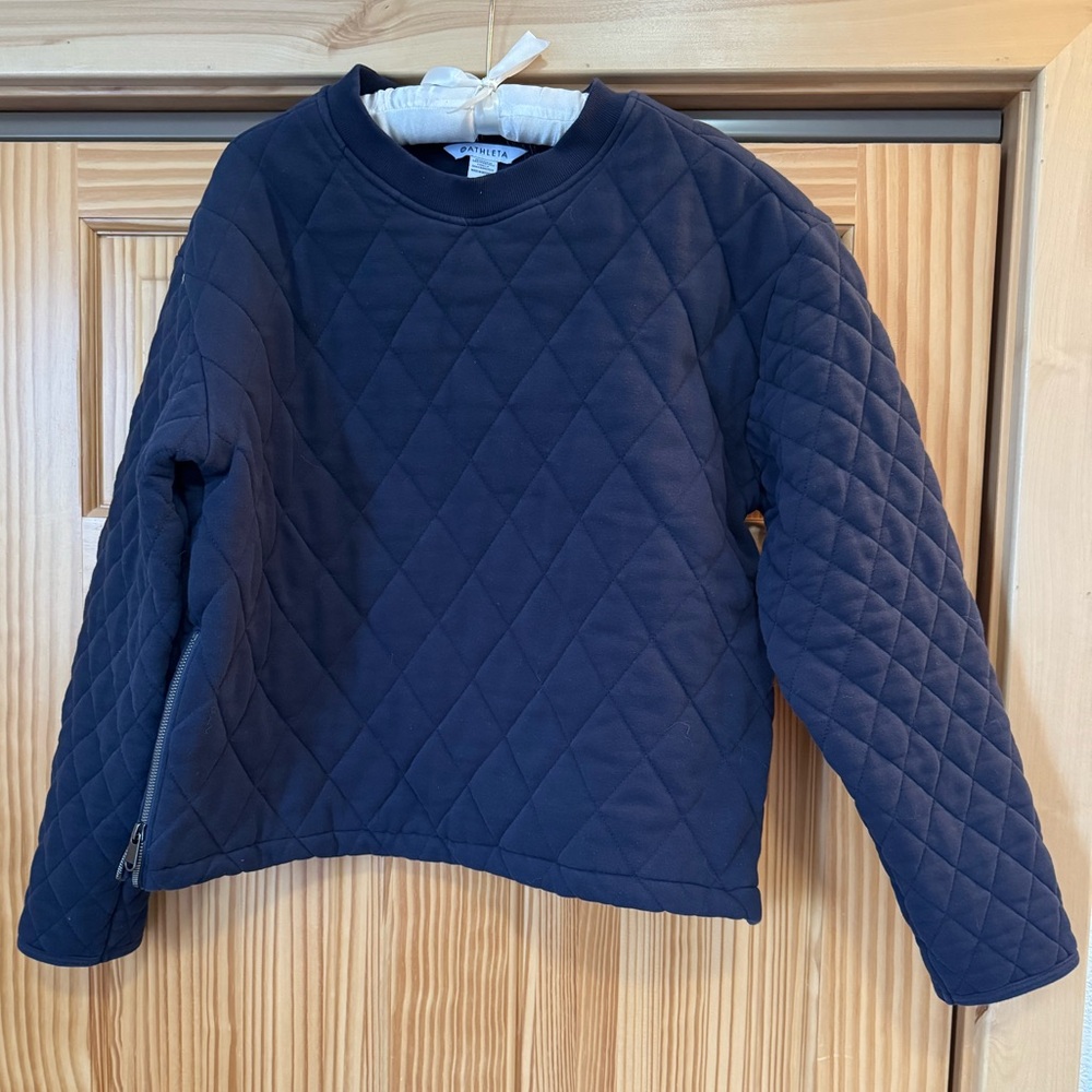 Athleta Navy Quilted Sweatshirt